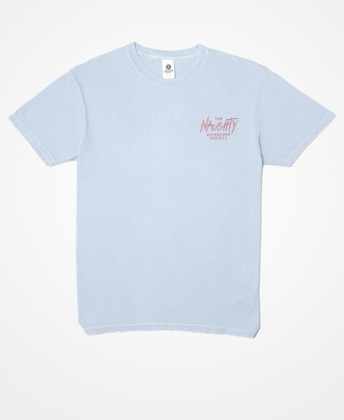 Front view of our Chambray Ocean t-shirt. Made with high-quality fabric for a comfortable and stylish look.