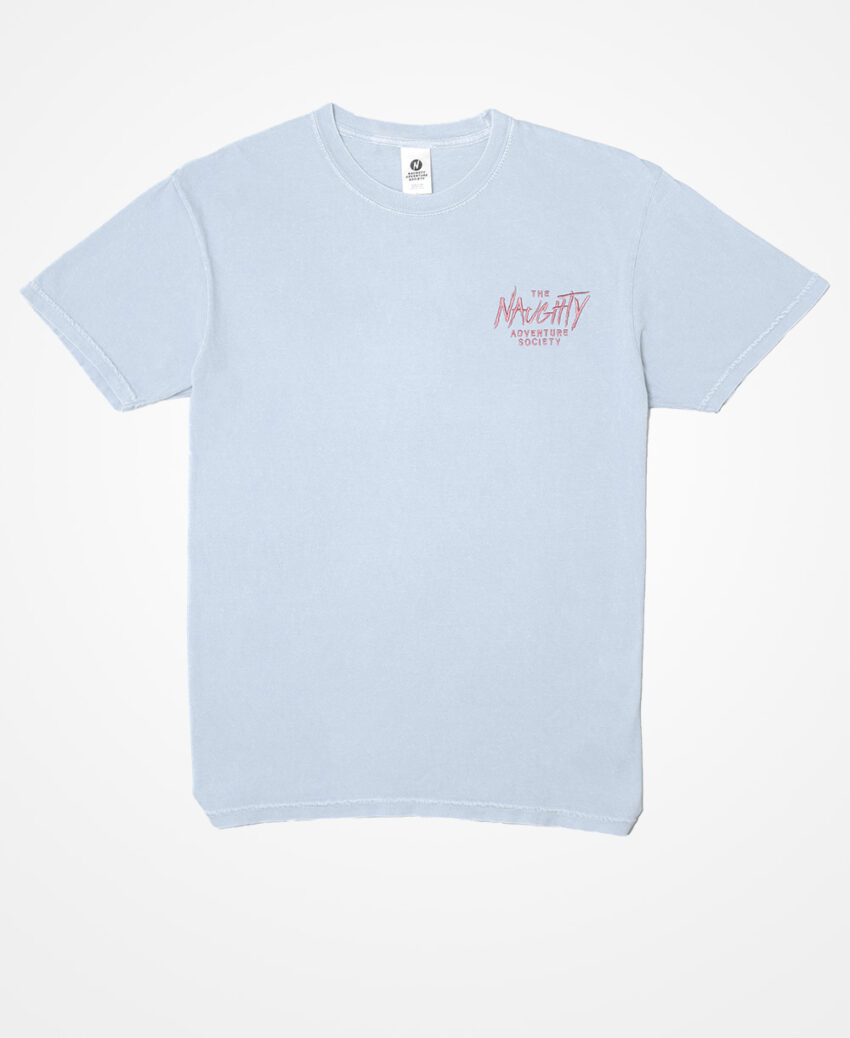 Front view of our Chambray Ocean t-shirt. Made with high-quality fabric for a comfortable and stylish look.